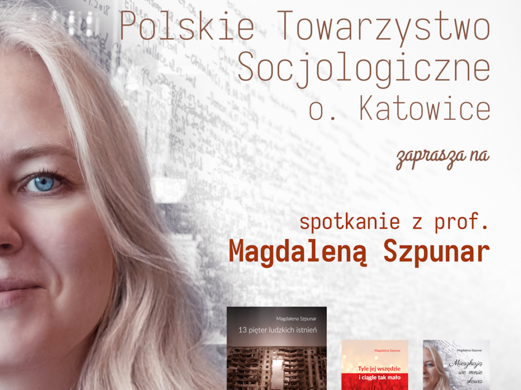 spotkanie poetyckie prof. Szpunar plakat z portretem autorki