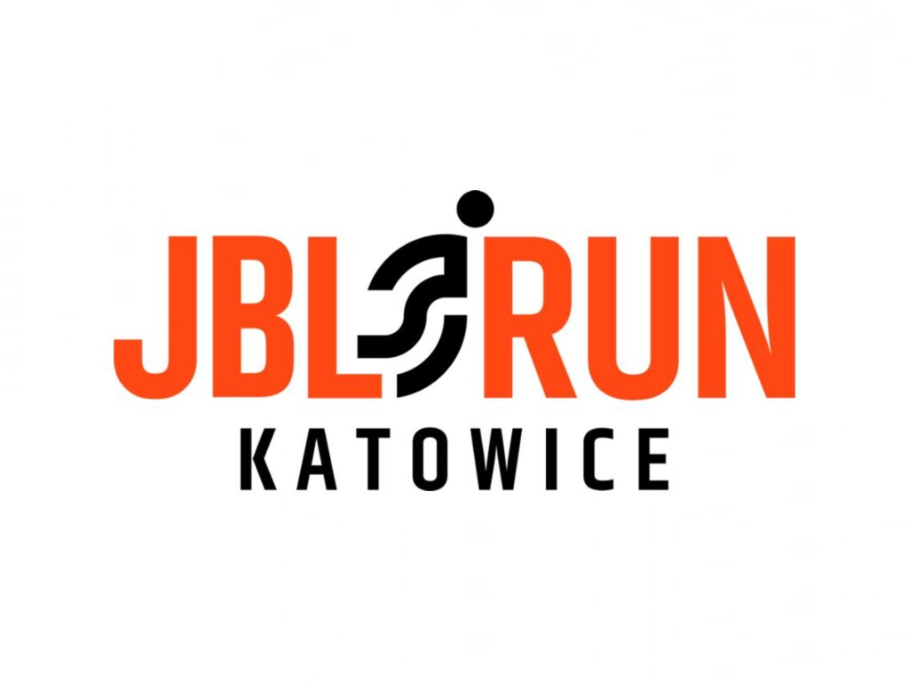 logo pomarańczowe jbl run katowice z rysunkiem biegacza