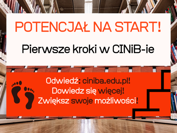 potencjał na start pierwsze kroki w cinibie napis na tle przestrzeni ciniby