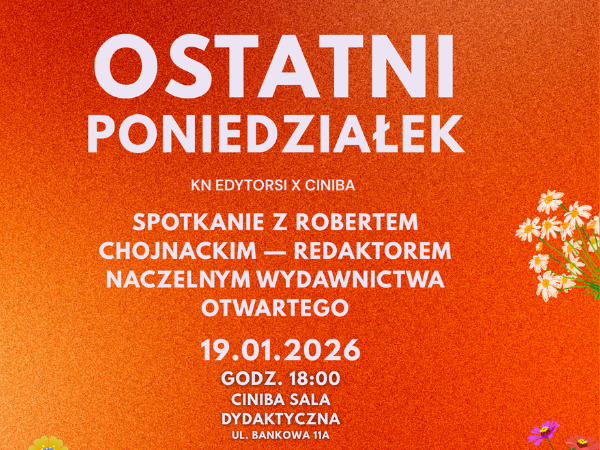 napis ostatni poniedziałek na pomarańczowym tle