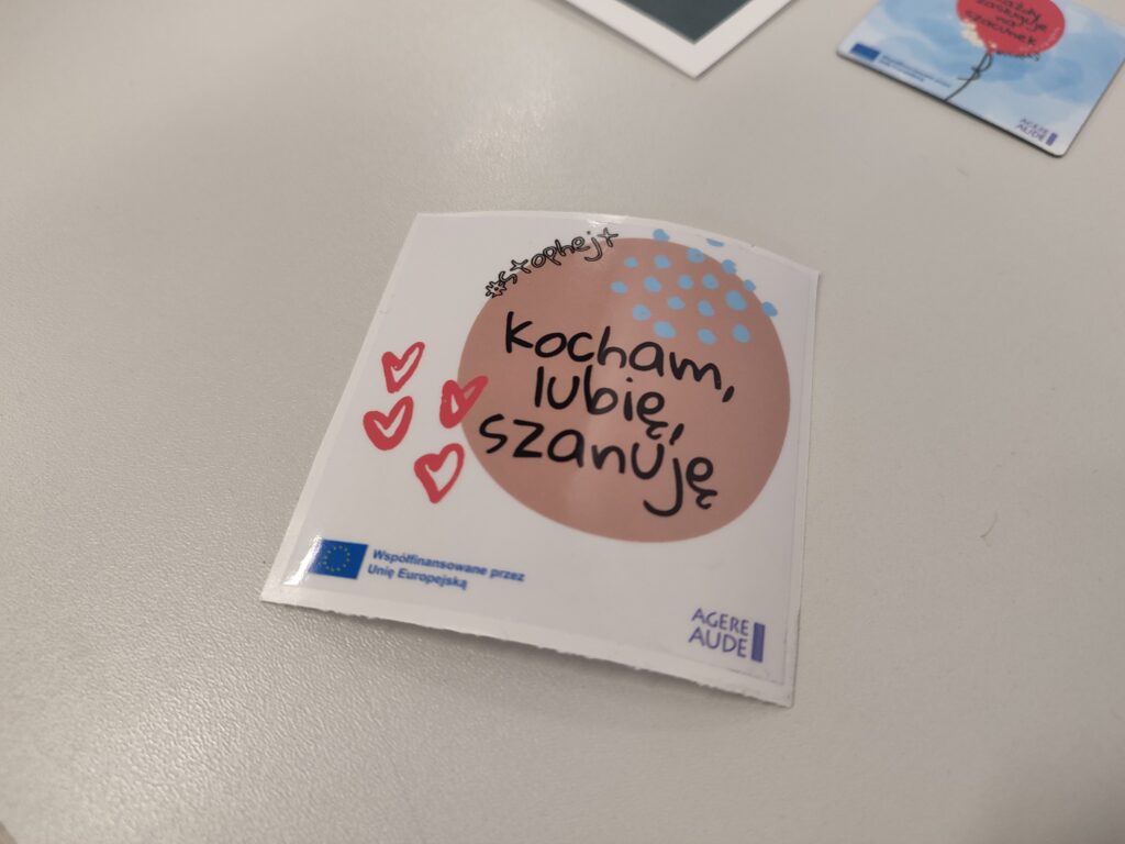 naklejka z napisem kocham lubię szanuję